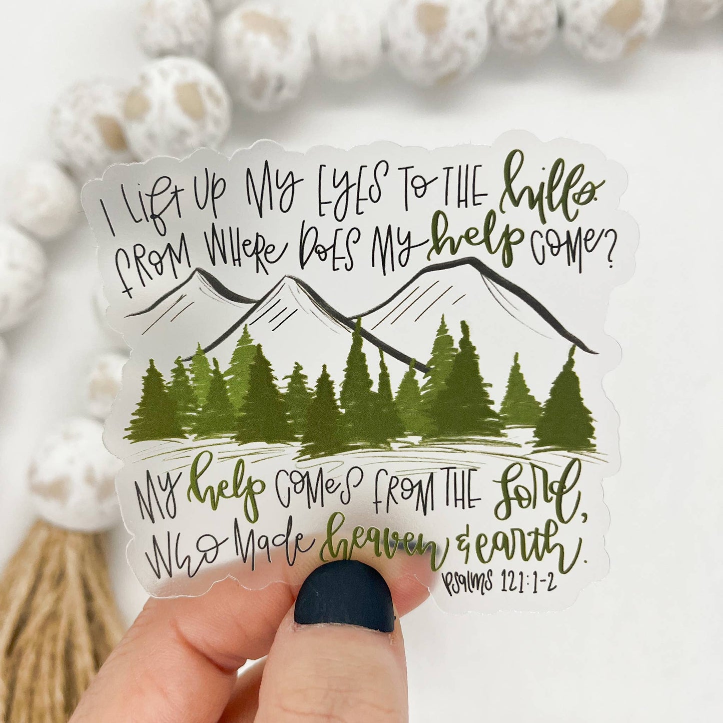 Savannah and James Co - I Lift Up My Eyes To The Hills, Clear Vinyl, Sticker, 3x3 in