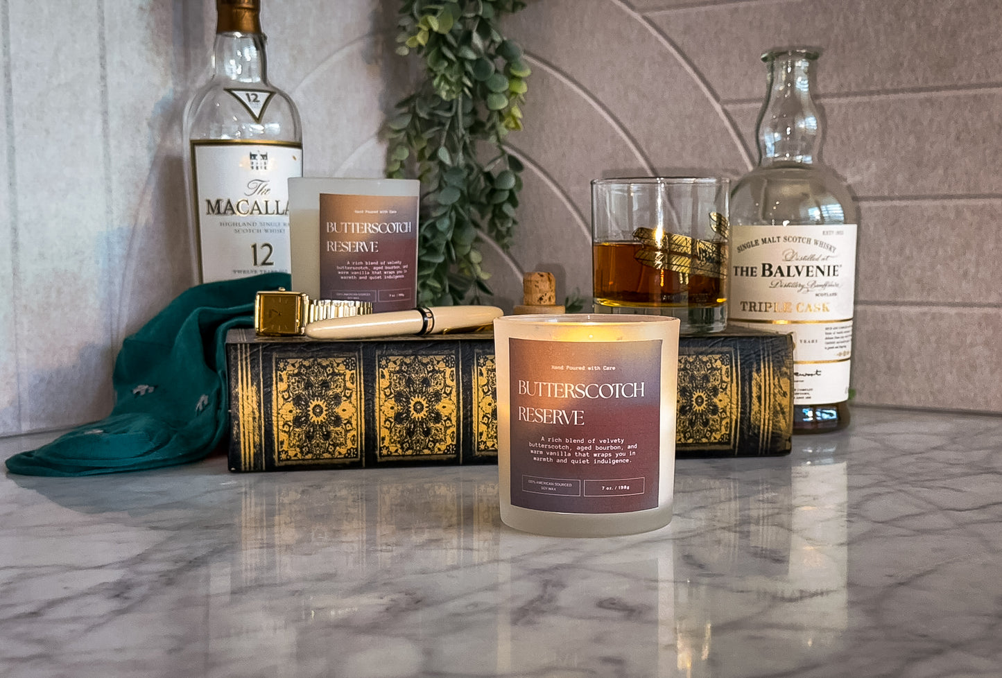 Butterscotch Reserve candle – rich coconut soy blend with warm, sweet aroma, crafted by Graceful Garden Studio