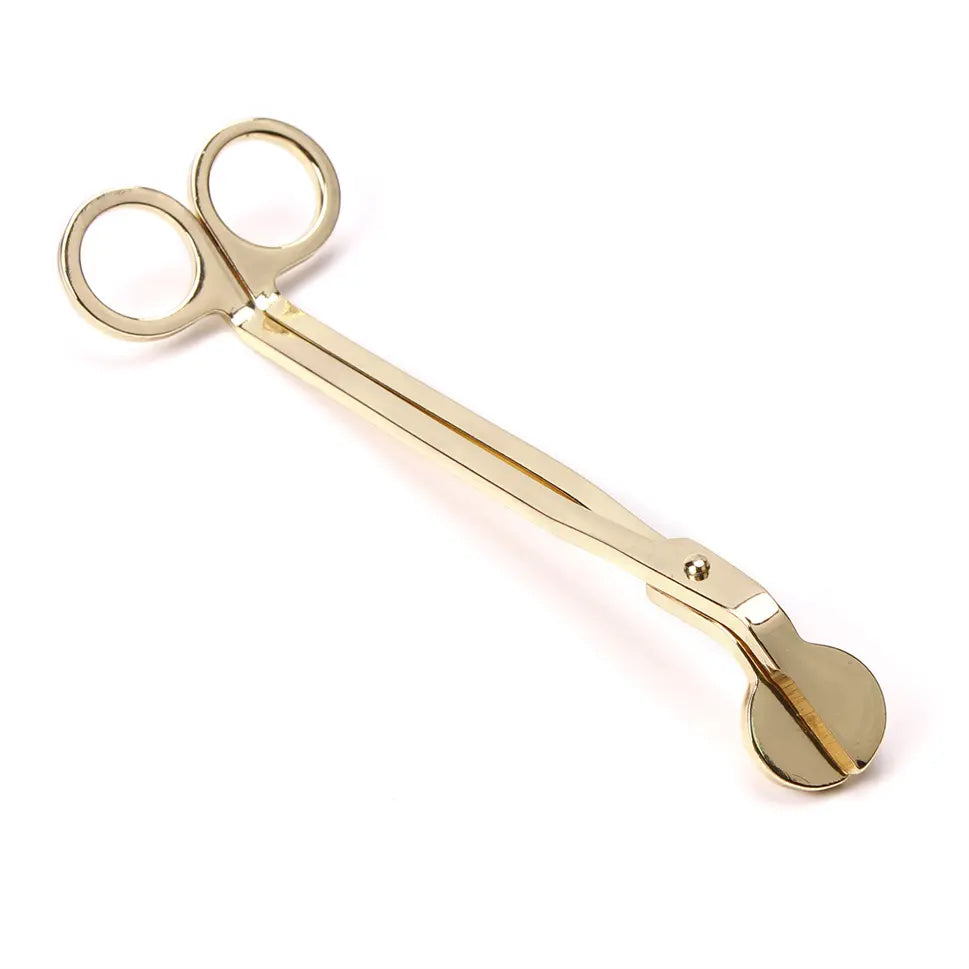 Wick trimmer in gold, black, or rose gold – 7-inch stainless steel tool for trimming candle wicks to 1/8–1/4 inch, promoting a cleaner, longer-lasting burn; handcrafted by Graceful Garden Studio