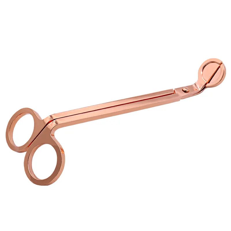 Wick trimmer in gold, black, or rose gold – 7-inch stainless steel tool for trimming candle wicks to 1/8–1/4 inch, promoting a cleaner, longer-lasting burn; handcrafted by Graceful Garden Studio