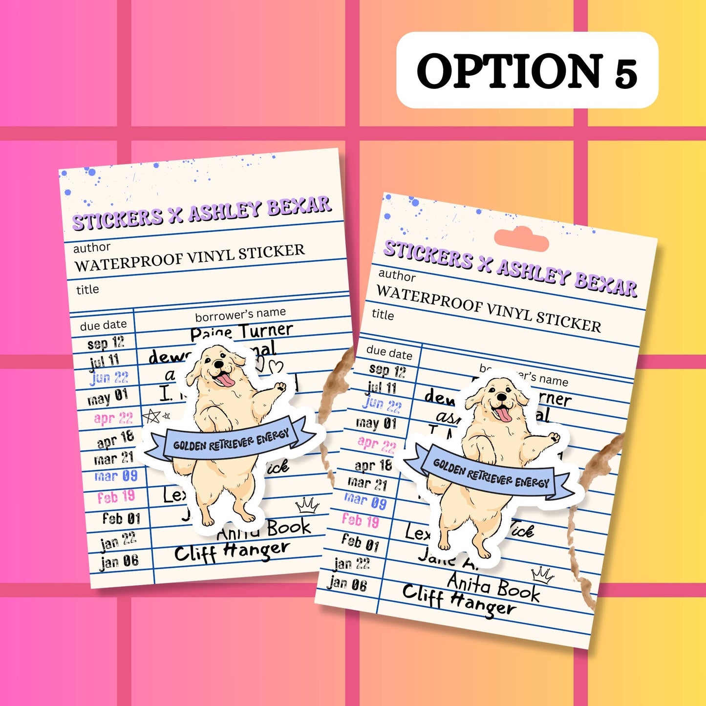 Stickers+ X Ashley Bexar - Golden Retriever Dog Dogs Dog Mom Waterproof Vinyl Sticker