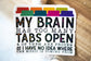 Savannah and James Co - My Brain has Too Many Tabs Open, White Vinyl Sticker, 3in.