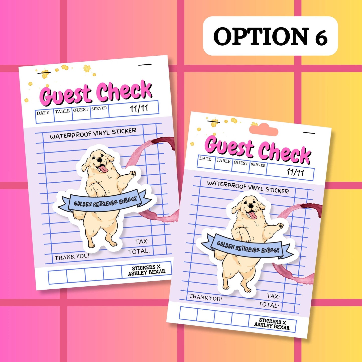 Stickers+ X Ashley Bexar - Golden Retriever Dog Dogs Dog Mom Waterproof Vinyl Sticker