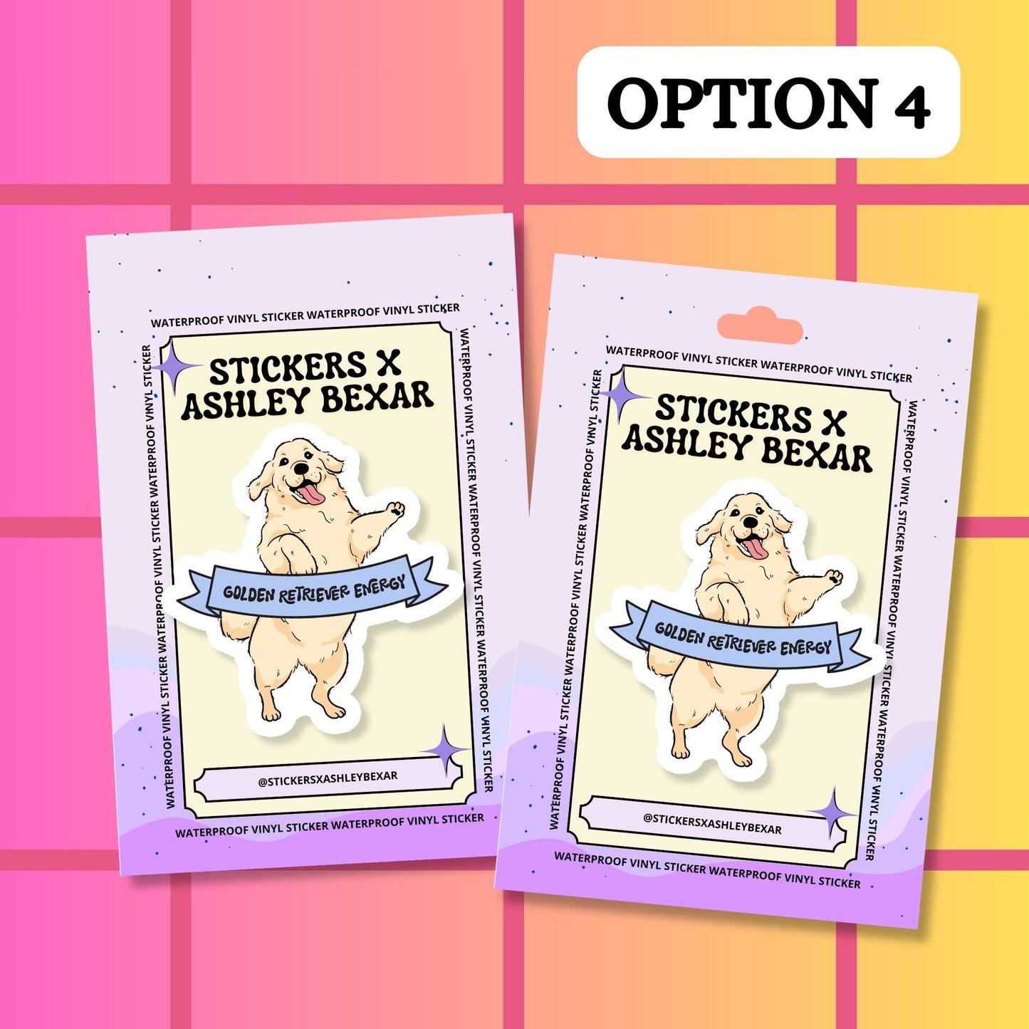 Stickers+ X Ashley Bexar - Golden Retriever Dog Dogs Dog Mom Waterproof Vinyl Sticker