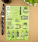 "Nibs & Ink" - 4"x6" Clear Stamp Set (16 stamp designs)
