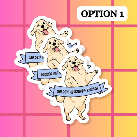 Stickers+ X Ashley Bexar - Golden Retriever Dog Dogs Dog Mom Waterproof Vinyl Sticker